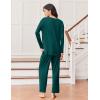 Ekouaer Lounge Sets for Women Long Sleeve Pajamas Fall Loungewear Soft Comfy Pjs Two Piece Travel Outfits Set(Green)