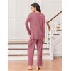 Ekouaer Lounge Sets for Women Long Sleeve Pajamas Fall Loungewear Soft Comfy Pjs Two Piece Travel Outfits Set(Old Rose)