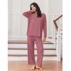 Ekouaer Lounge Sets for Women Long Sleeve Pajamas Fall Loungewear Soft Comfy Pjs Two Piece Travel Outfits Set(Old Rose)