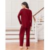 Ekouaer Lounge Sets for Women Long Sleeve Pajamas Fall Loungewear Soft Comfy Pjs Two Piece Travel Outfits Set(Wine Red)