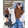 Ekouaer Mock Turtle Neck Tops for Women 3 Pack Long Sleeve Thermal Tops Basic Undershirt Casual Basic Tee(Black/White/Light Brown)