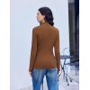 Ekouaer Mock Turtle Neck Tops for Women 3 Pack Long Sleeve Thermal Tops Basic Undershirt Casual Basic Tee(Black/White/Light Brown)