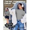 Ekouaer Mock Turtle Neck Tops for Women 3 Pack Long Sleeve Thermal Tops Basic Undershirt Casual Basic Tee(Black/White/Light Grey)