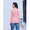 Ekouaer Mock Turtle Neck Tops for Women 3 Pack Long Sleeve Thermal Tops Basic Undershirt Casual Basic Tee(Black/White/Pink)
