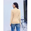 Ekouaer Mock Turtle Neck Tops for Women 3 Pack Long Sleeve Thermal Tops Basic Undershirt Casual Basic Tee(Black/White/Yellow)