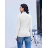 Ekouaer Mock Turtle Neck Tops for Women 3 Pack Long Sleeve Thermal Tops Basic Undershirt Casual Basic Tee(Wine Red/White/Yellow)