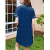 Ekouaer Nightgowns for Women Button Down Sleepshirt Short Sleeve Nightshirt Boyfriend Pajamas V Neck Nightdress S-XXXL(Blue White Dots)