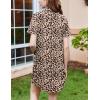 Ekouaer Nightgowns for Women Button Down Sleepshirt Short Sleeve Nightshirt Boyfriend Pajamas V Neck Nightdress S-XXXL(Brown Leopard)