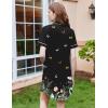 Ekouaer Nightgowns for Women Button Down Sleepshirt Short Sleeve Nightshirt Boyfriend Pajamas V Neck Nightdress S-XXXL(Green Leaf)