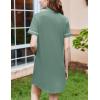 Ekouaer Nightgowns for Women Button Down Sleepshirt Short Sleeve Nightshirt Boyfriend Pajamas V Neck Nightdress S-XXXL(Mint Green)