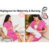 Ekouaer Nightgowns for Women Button Down Sleepshirt Short Sleeve Nightshirt Boyfriend Pajamas V Neck Nightdress S-XXXL(Rose Red Leopard)