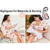Ekouaer Nightgowns for Women Button Down Sleepshirt Short Sleeve Nightshirt Boyfriend Pajamas V Neck Nightdress S-XXXL(Teddy & Cherry)