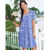 Ekouaer Nightgowns for Women Cotton House Dress with Pockets Button Down Night Gown Short Sleeve Duster Housecoat S-3XL(White Green Flower)