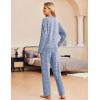 Ekouaer Pajama Set Womens Long Sleeve Sleepwear Pullover Top and Pants Cozy Loungewear Soft Pjs Lounge Set with Pockets S-XXL(Blue)