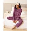 Ekouaer Pajama Set Womens Long Sleeve Sleepwear Pullover Top and Pants Cozy Loungewear Soft Pjs Lounge Set with Pockets S-XXL(Cherry Red)