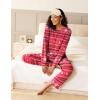 Ekouaer Pajama Set Womens Long Sleeve Sleepwear Pullover Top and Pants Cozy Loungewear Soft Pjs Lounge Set with Pockets S-XXL(Christmas Red)