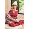 Ekouaer Pajama Set Womens Long Sleeve Sleepwear Pullover Top and Pants Cozy Loungewear Soft Pjs Lounge Set with Pockets S-XXL(Christmas Red)