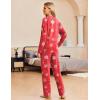 Ekouaer Pajama Set Womens Long Sleeve Sleepwear Pullover Top and Pants Cozy Loungewear Soft Pjs Lounge Set with Pockets S-XXL(Christmas Snowflake)