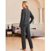 Ekouaer Pajama Set Womens Long Sleeve Sleepwear Pullover Top and Pants Cozy Loungewear Soft Pjs Lounge Set with Pockets S-XXL(Dark Gray)