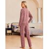 Ekouaer Pajama Set Womens Long Sleeve Sleepwear Pullover Top and Pants Cozy Loungewear Soft Pjs Lounge Set with Pockets S-XXL(Dark Red)
