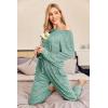 Ekouaer Pajama Set Womens Long Sleeve Sleepwear Pullover Top and Pants Cozy Loungewear Soft Pjs Lounge Set with Pockets S-XXL(Green)