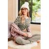 Ekouaer Pajama Set Womens Long Sleeve Sleepwear Pullover Top and Pants Cozy Loungewear Soft Pjs Lounge Set with Pockets S-XXL(Leopard & Khaki)
