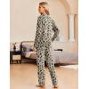 Ekouaer Pajama Set Womens Long Sleeve Sleepwear Pullover Top and Pants Cozy Loungewear Soft Pjs Lounge Set with Pockets S-XXL(Leopard)