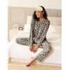 Ekouaer Pajama Set Womens Long Sleeve Sleepwear Pullover Top and Pants Cozy Loungewear Soft Pjs Lounge Set with Pockets S-XXL(Leopard)