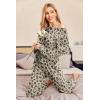 Ekouaer Pajama Set Womens Long Sleeve Sleepwear Pullover Top and Pants Cozy Loungewear Soft Pjs Lounge Set with Pockets S-XXL(Leopard)