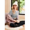 Ekouaer Pajama Set Womens Long Sleeve Sleepwear Pullover Top and Pants Cozy Loungewear Soft Pjs Lounge Set with Pockets S-XXL(Light Grey & Black)
