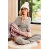 Ekouaer Pajama Set Womens Long Sleeve Sleepwear Pullover Top and Pants Cozy Loungewear Soft Pjs Lounge Set with Pockets S-XXL(Light Khaki)