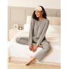 Ekouaer Pajama Set Womens Long Sleeve Sleepwear Pullover Top and Pants Cozy Loungewear Soft Pjs Lounge Set with Pockets S-XXL(Light Khaki)