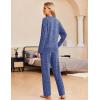 Ekouaer Pajama Set Womens Long Sleeve Sleepwear Pullover Top and Pants Cozy Loungewear Soft Pjs Lounge Set with Pockets S-XXL(Navy)