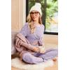 Ekouaer Pajama Set Womens Long Sleeve Sleepwear Pullover Top and Pants Cozy Loungewear Soft Pjs Lounge Set with Pockets S-XXL(Pink)