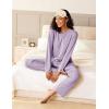 Ekouaer Pajama Set Womens Long Sleeve Sleepwear Pullover Top and Pants Cozy Loungewear Soft Pjs Lounge Set with Pockets S-XXL(Pink)