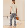 Ekouaer Pajama Sets for Women Round Neck Pjs Short Sleeve Sleepwear with Long Pants Loose Lounge Sets(Apricot Leopard)