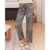 Ekouaer Pajama Sets for Women Round Neck Pjs Short Sleeve Sleepwear with Long Pants Loose Lounge Sets(Apricot Leopard)