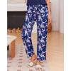 Ekouaer Pajama Sets for Women Round Neck Pjs Short Sleeve Sleepwear with Long Pants Loose Lounge Sets(Blue-navy Flamingo)