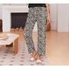 Ekouaer Pajama Sets for Women Round Neck Pjs Short Sleeve Sleepwear with Long Pants Loose Lounge Sets(Leopard)