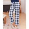 Ekouaer Pajama Sets for Women Round Neck Pjs Short Sleeve Sleepwear with Long Pants Loose Lounge Sets(Navy Blue-white Plaid)