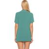 Ekouaer Pajamas Set for Women Short Sleeve Sleepwear Button Down Pjs Soft 2 Piece Lounge Sets XS-XXXL(Aqua Green)