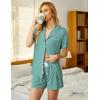 Ekouaer Pajamas Set for Women Short Sleeve Sleepwear Button Down Pjs Soft 2 Piece Lounge Sets XS-XXXL(Aqua Green)