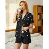 Ekouaer Pajamas Set for Women Short Sleeve Sleepwear Button Down Pjs Soft 2 Piece Lounge Sets XS-XXXL(Black With Stars)