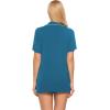 Ekouaer Pajamas Set for Women Short Sleeve Sleepwear Button Down Pjs Soft 2 Piece Lounge Sets XS-XXXL(Blue Green)