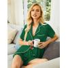Ekouaer Pajamas Set for Women Short Sleeve Sleepwear Button Down Pjs Soft 2 Piece Lounge Sets XS-XXXL(Bright Green)