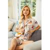 Ekouaer Pajamas Set for Women Short Sleeve Sleepwear Button Down Pjs Soft 2 Piece Lounge Sets XS-XXXL(Champagne Dog Print)