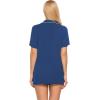 Ekouaer Pajamas Set for Women Short Sleeve Sleepwear Button Down Pjs Soft 2 Piece Lounge Sets XS-XXXL(Clear Blue)