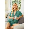 Ekouaer Pajamas Set for Women Short Sleeve Sleepwear Button Down Pjs Soft 2 Piece Lounge Sets XS-XXXL(Gray Green)