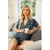 Ekouaer Pajamas Set for Women Short Sleeve Sleepwear Button Down Pjs Soft 2 Piece Lounge Sets XS-XXXL(Gray Star Print)