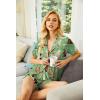 Ekouaer Pajamas Set for Women Short Sleeve Sleepwear Button Down Pjs Soft 2 Piece Lounge Sets XS-XXXL(Green Cat Print)